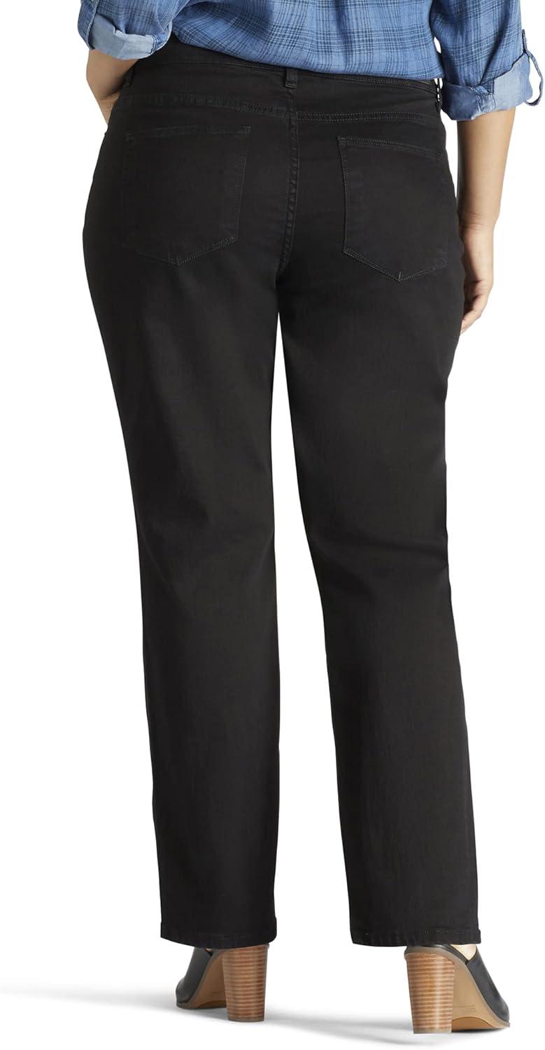 imageLee Womens Plus Size Instantly Slims Classic Relaxed Fit Monroe Straight Leg JeanBlack