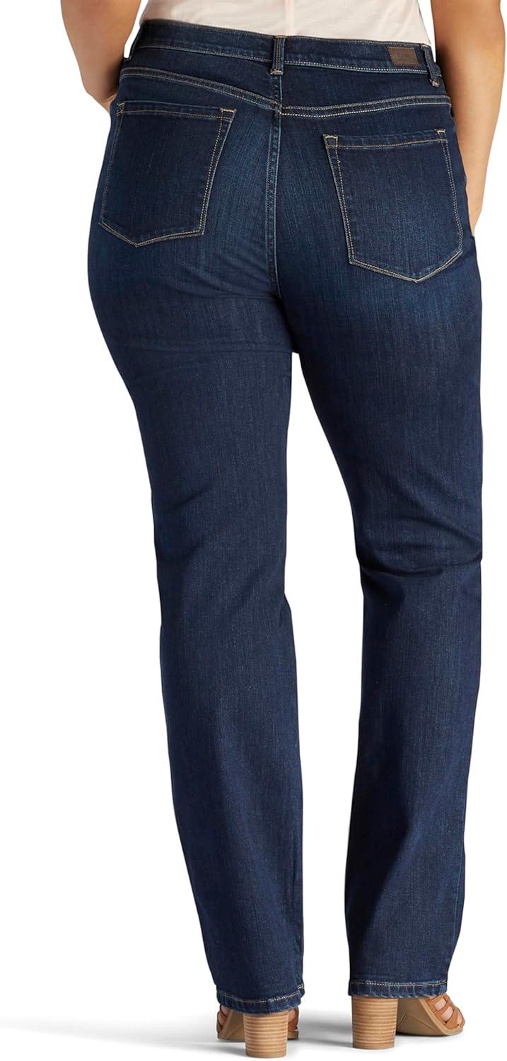 imageLee Womens Plus Size Instantly Slims Classic Relaxed Fit Monroe Straight Leg JeanEllis