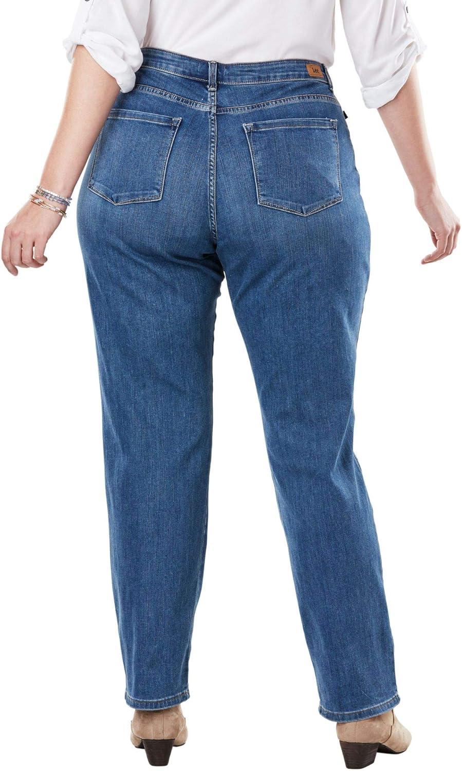 imageLee Womens Plus Size Instantly Slims Classic Relaxed Fit Monroe Straight Leg JeanHorizon