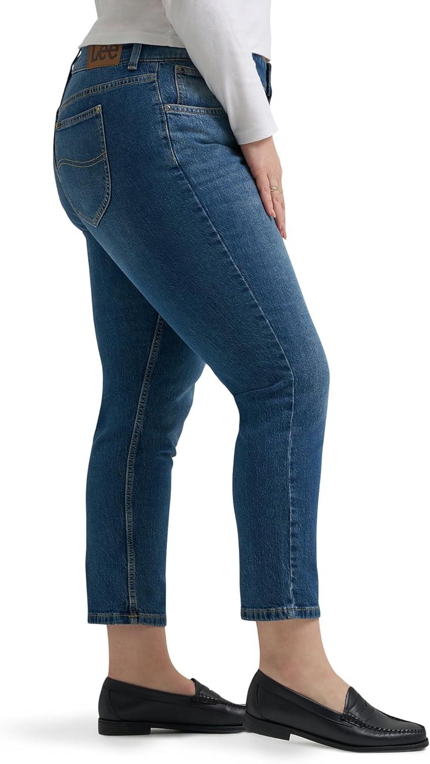 imageLee Womens Plus Size Legendary 26 Straight Crop JeanIndigo Quilt