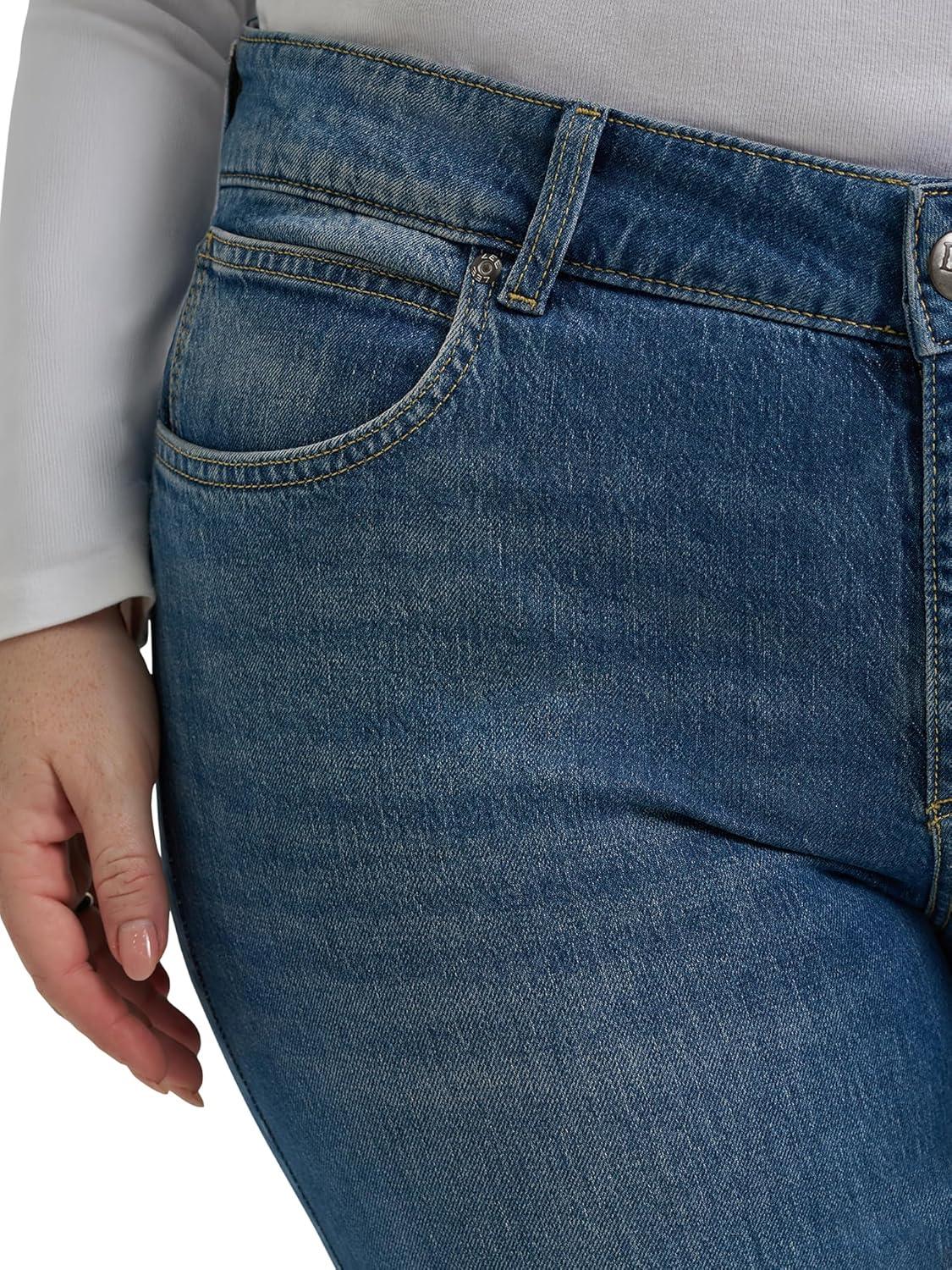 imageLee Womens Plus Size Legendary 26 Straight Crop JeanIndigo Quilt