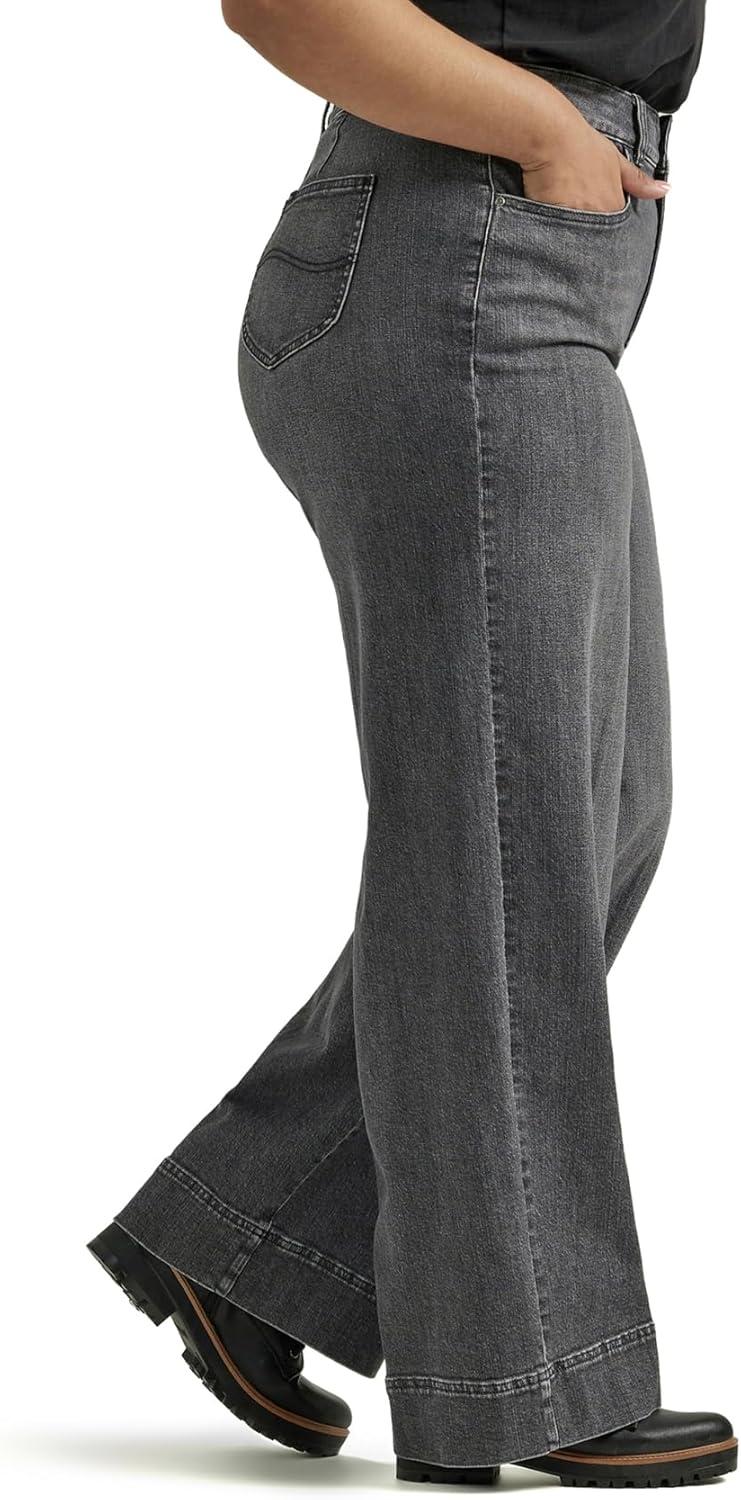 imageLee Womens Plus Size Legendary High Rise Trouser JeansBlurred Darks