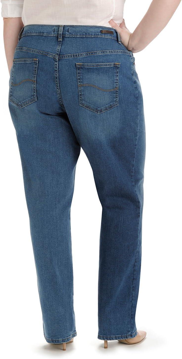 imageLee Womens Plus Size Relaxed Fit Straight Leg JeanAuthentic Azul