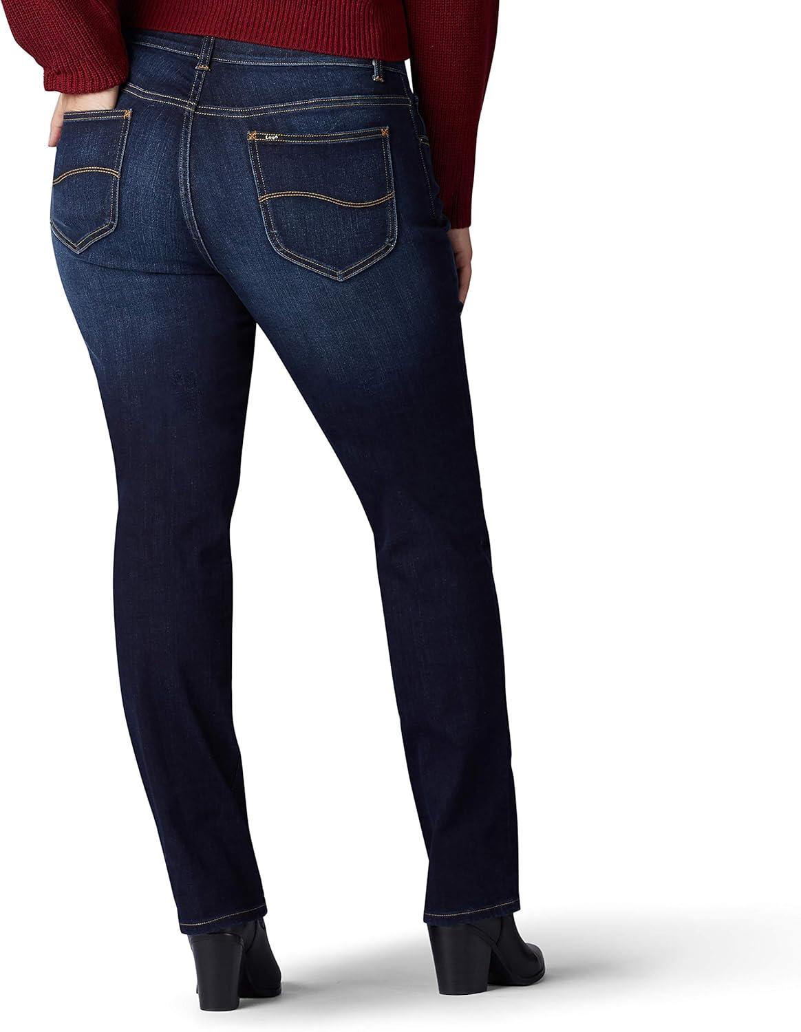 imageLee Womens Plus Size Ultra Lux Comfort with Flex Motion Straight Leg JeanRoyal Skyline