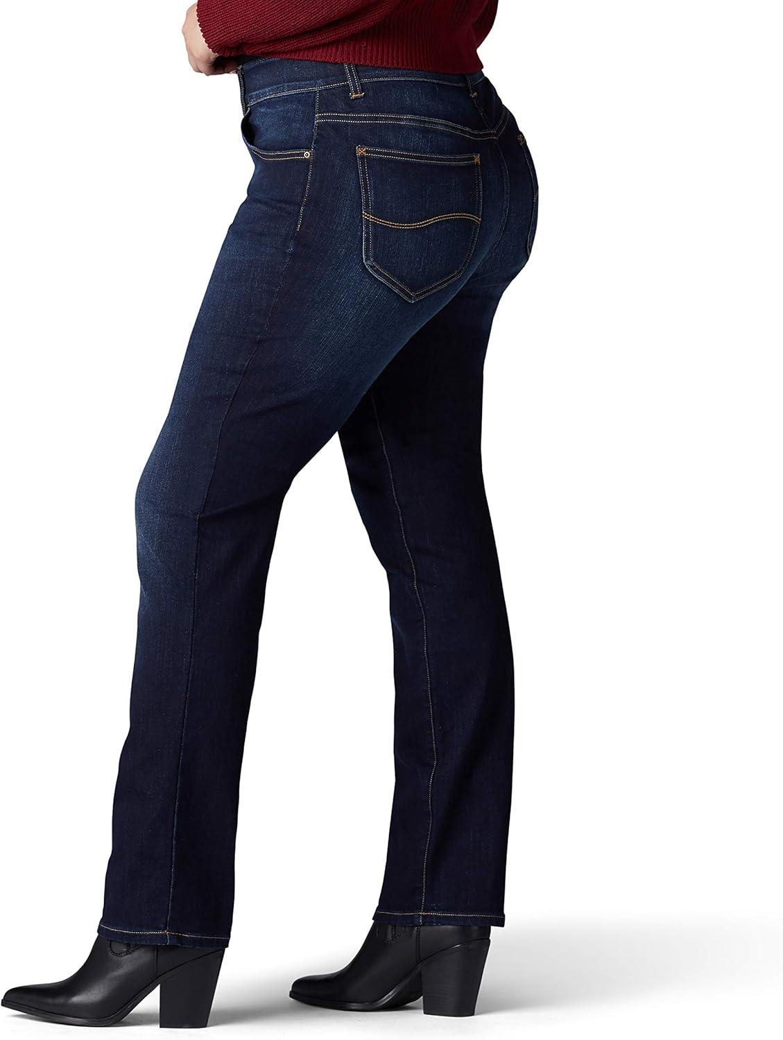 imageLee Womens Plus Size Ultra Lux Comfort with Flex Motion Straight Leg JeanRoyal Skyline