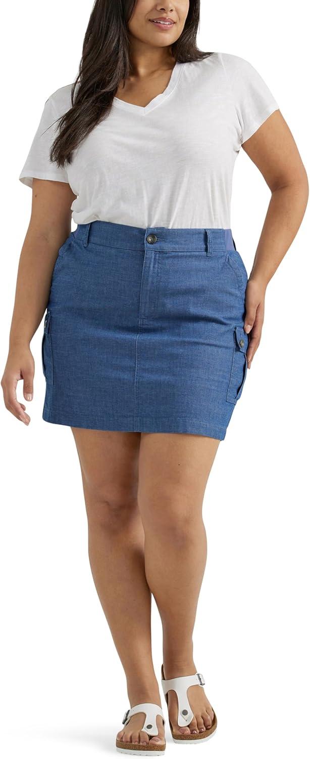 imageLee Womens Plus Size Ultra Lux Comfort with Flex To Go Cargo SkortChambray