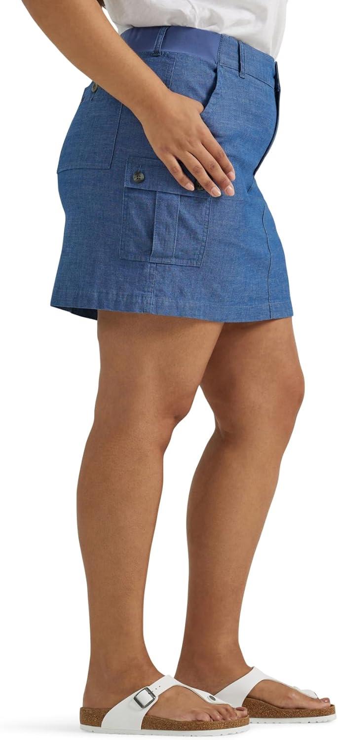 imageLee Womens Plus Size Ultra Lux Comfort with Flex To Go Cargo SkortChambray