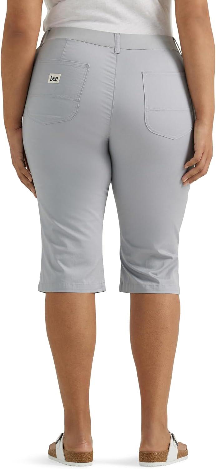 imageLee Womens Plus Size Ultra Lux Comfort with Flextogo Utility Skimmer Capri PantMaterial Gray