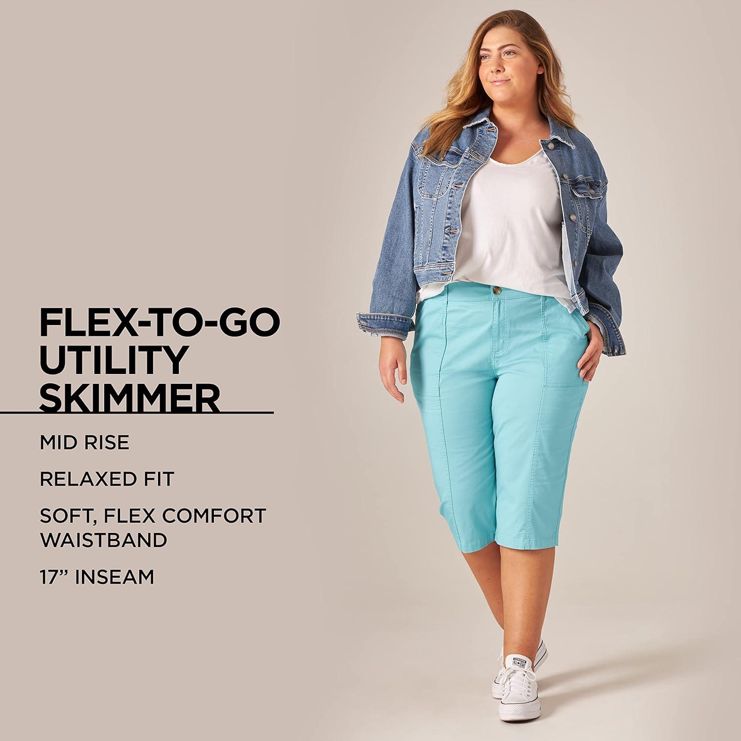 imageLee Womens Plus Size Ultra Lux Comfort with Flextogo Utility Skimmer Capri PantPlum