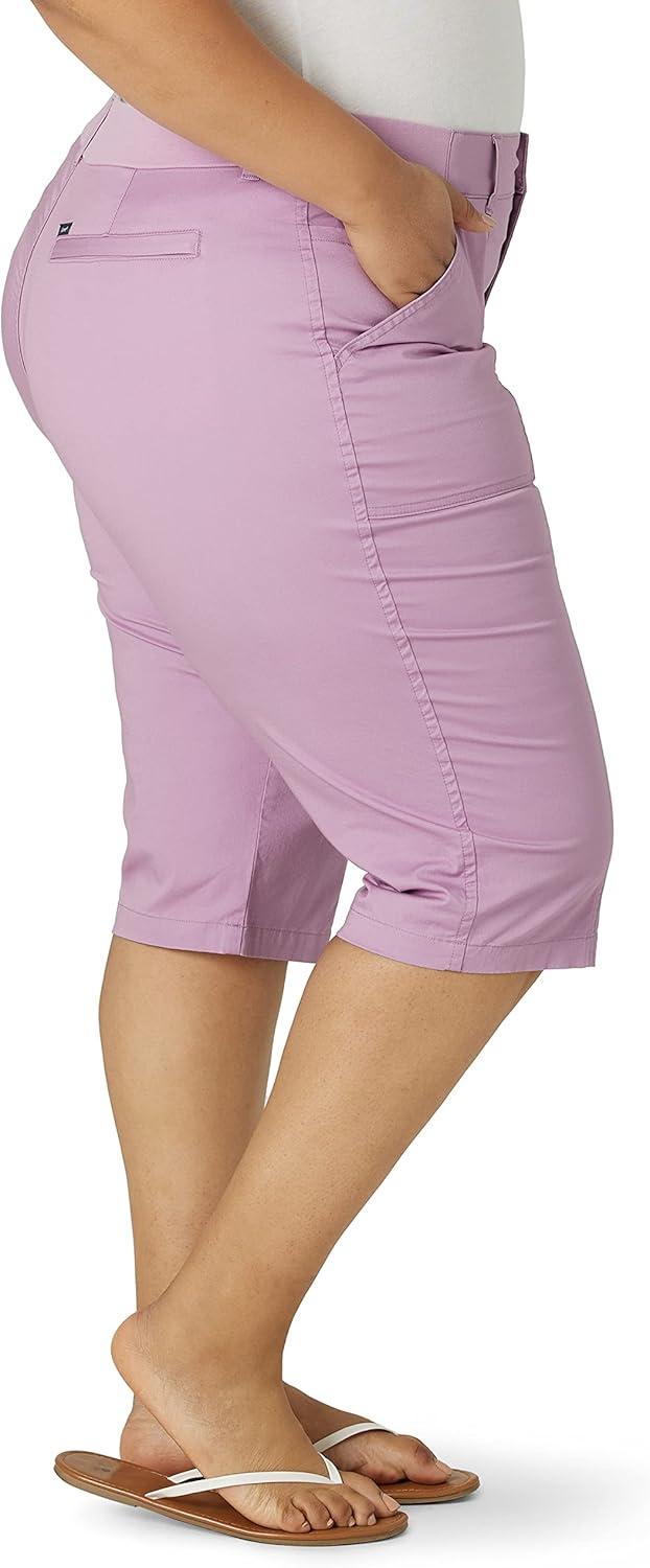 imageLee Womens Plus Size Ultra Lux Comfort with Flextogo Utility Skimmer Capri PantPlum