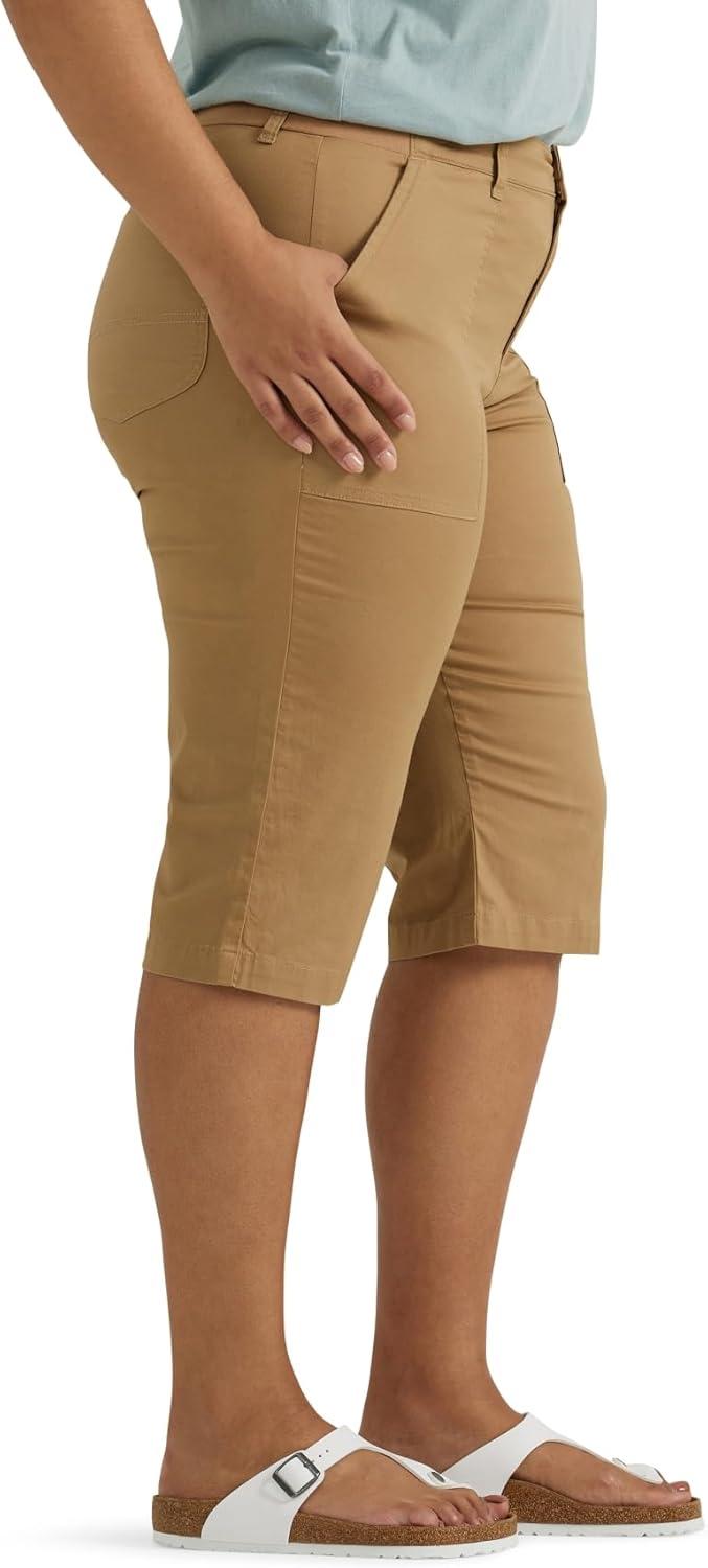 imageLee Womens Plus Size Ultra Lux Comfort with Flextogo Utility Skimmer Capri PantSettler Tan