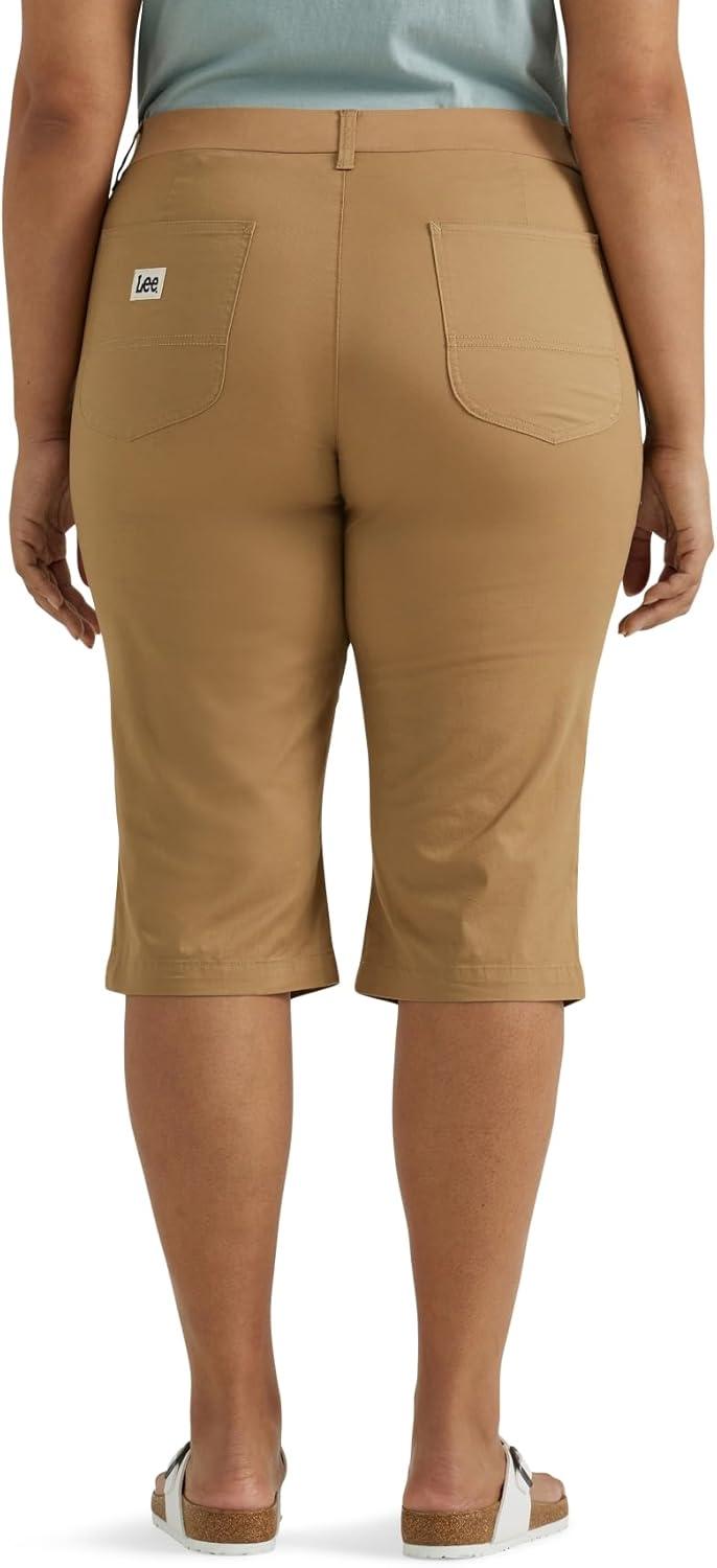 imageLee Womens Plus Size Ultra Lux Comfort with Flextogo Utility Skimmer Capri PantSettler Tan
