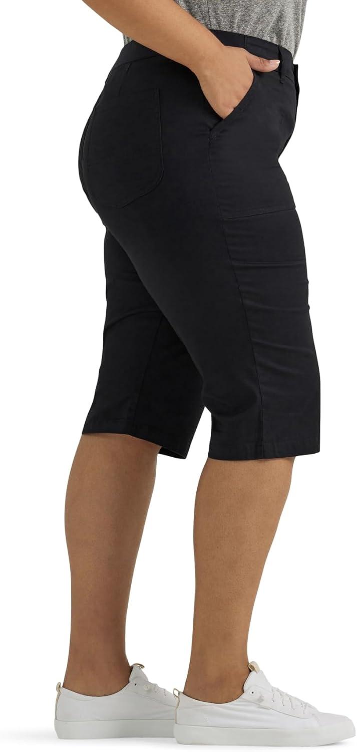 imageLee Womens Plus Size Ultra Lux Comfort with Flextogo Utility Skimmer Capri PantUnionall Black