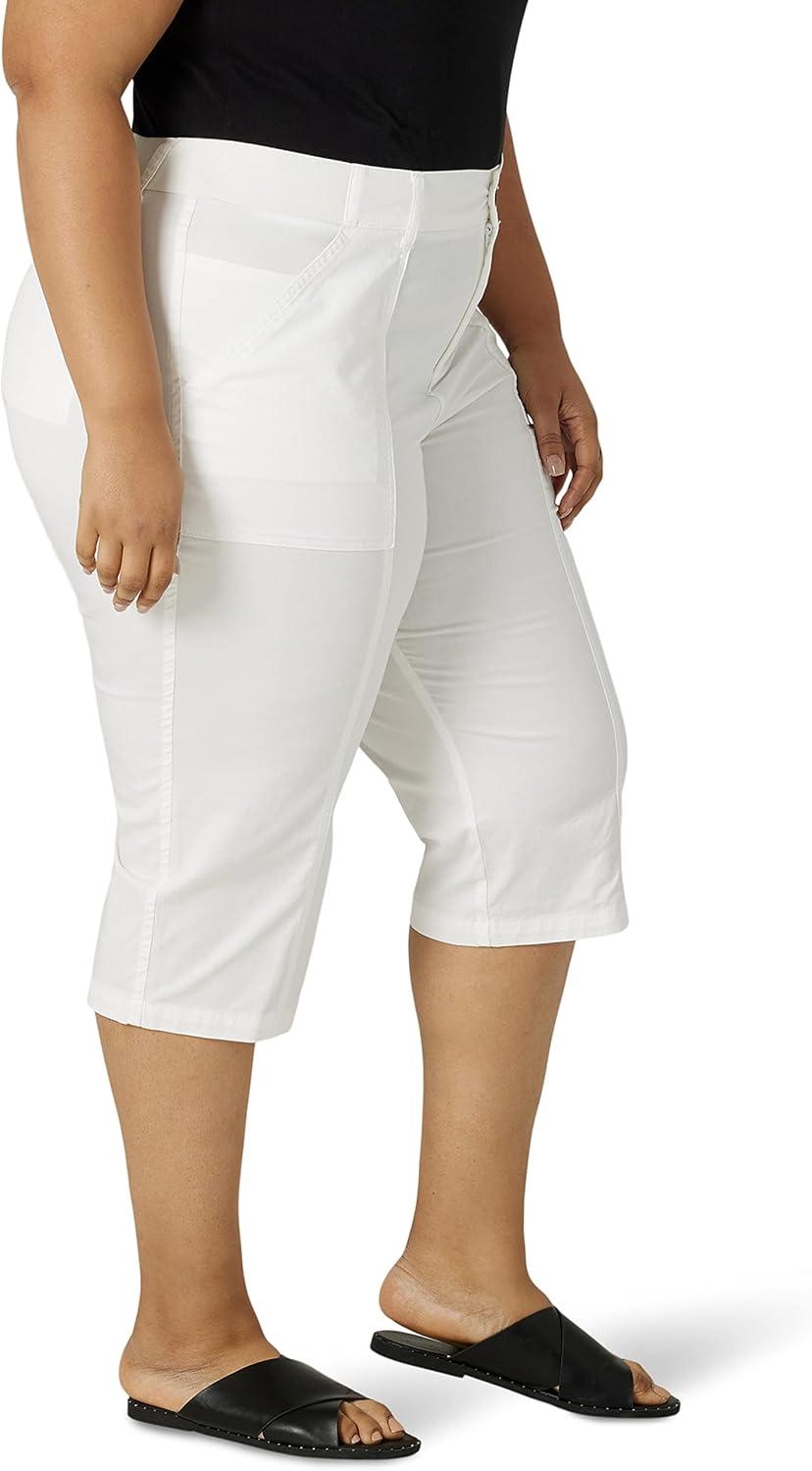 imageLee Womens Plus Size Ultra Lux Comfort with Flextogo Utility Skimmer Capri PantWhite