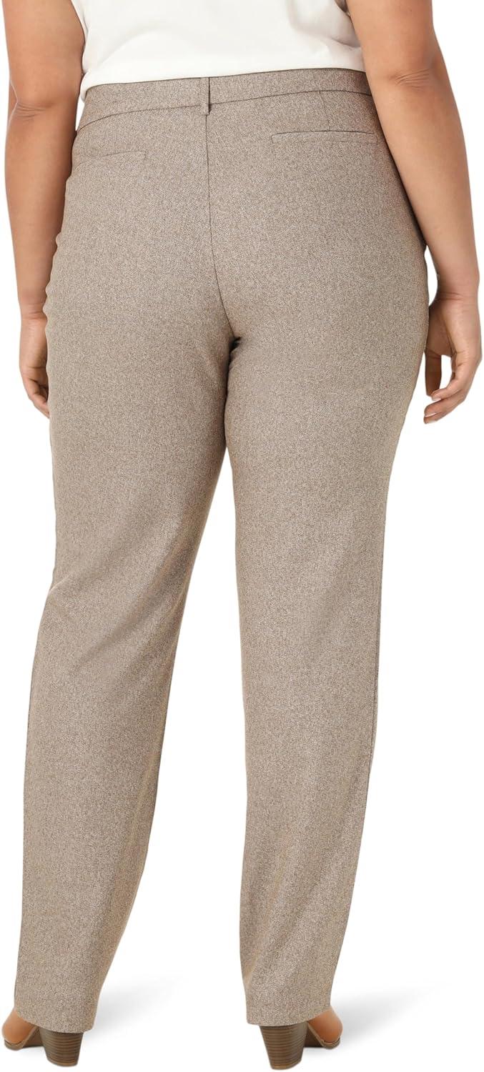 imageLee Womens Plus Size Wrinkle Free Relaxed Fit Straight Leg PantDark Earth