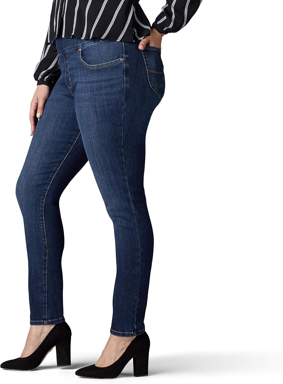 imageLee Womens PlusSize Sculpting Slim Fit Skinny Leg Pull on JeanLandslide