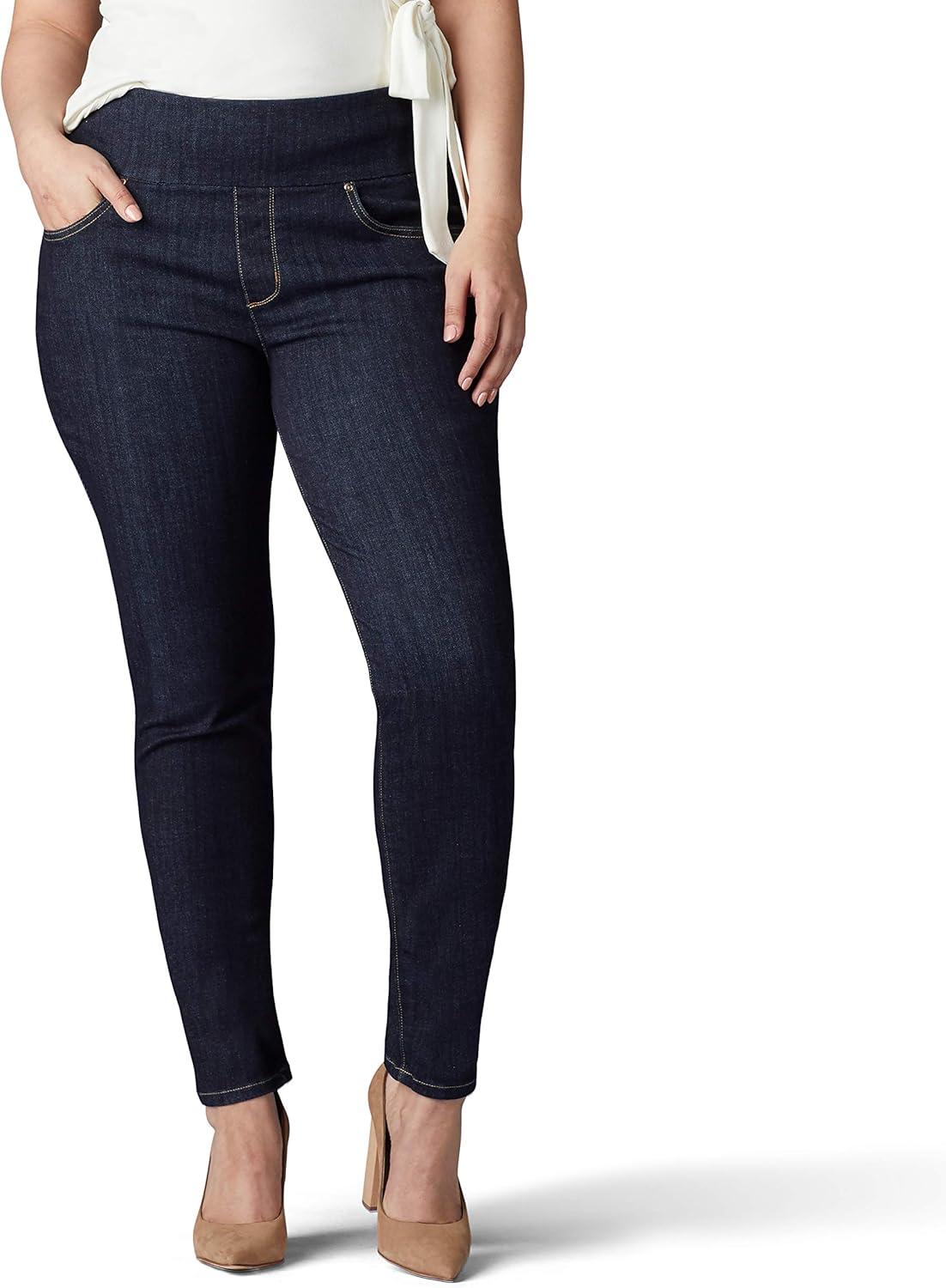 imageLee Womens PlusSize Sculpting Slim Fit Skinny Leg Pull on JeanSlumber