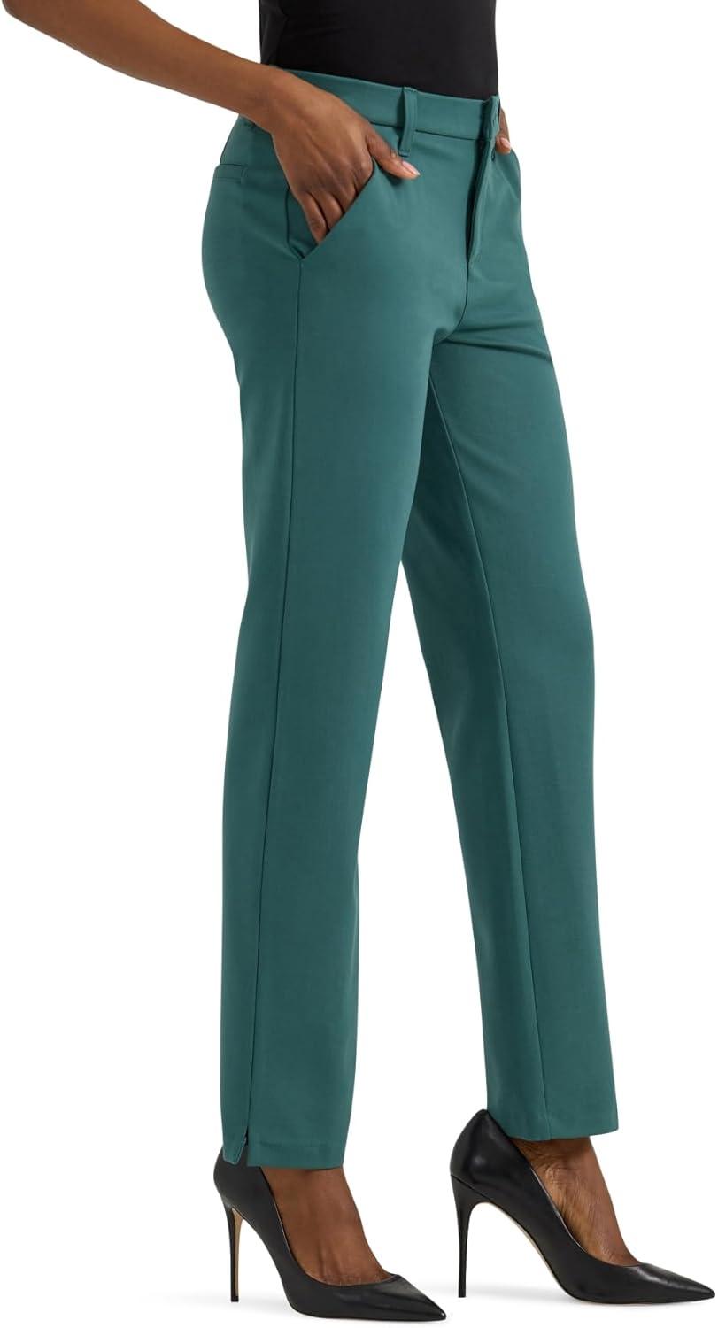imageLee Womens Ultra Lux Comfort Any Wear Side Vent Ankle PantAlgae