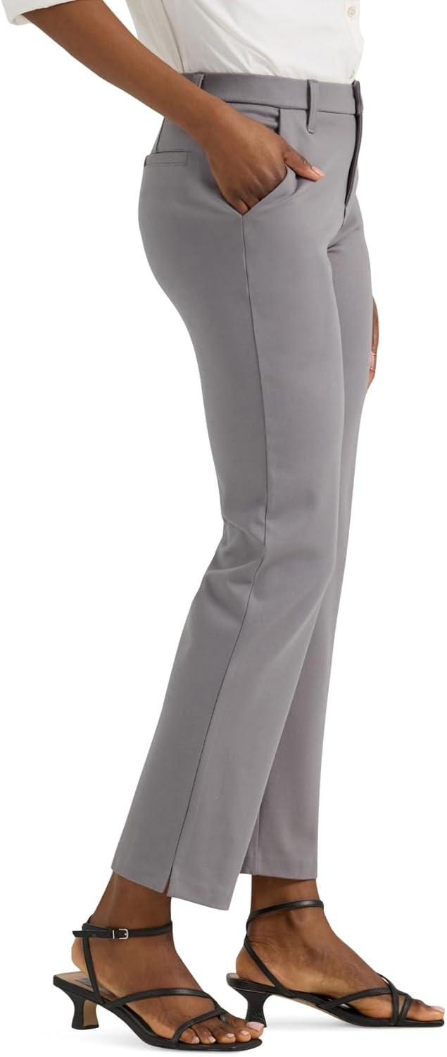 imageLee Womens Ultra Lux Comfort Any Wear Side Vent Ankle PantHd Gray