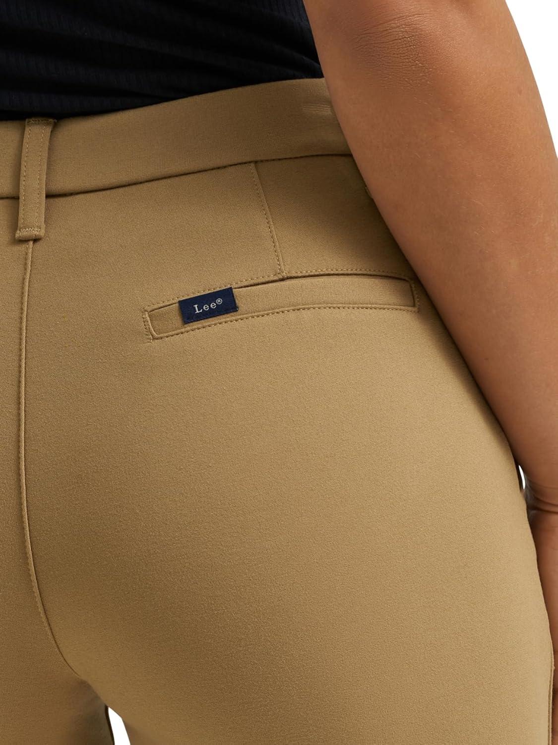 imageLee Womens Ultra Lux Comfort Any Wear Side Vent Ankle PantKhaki