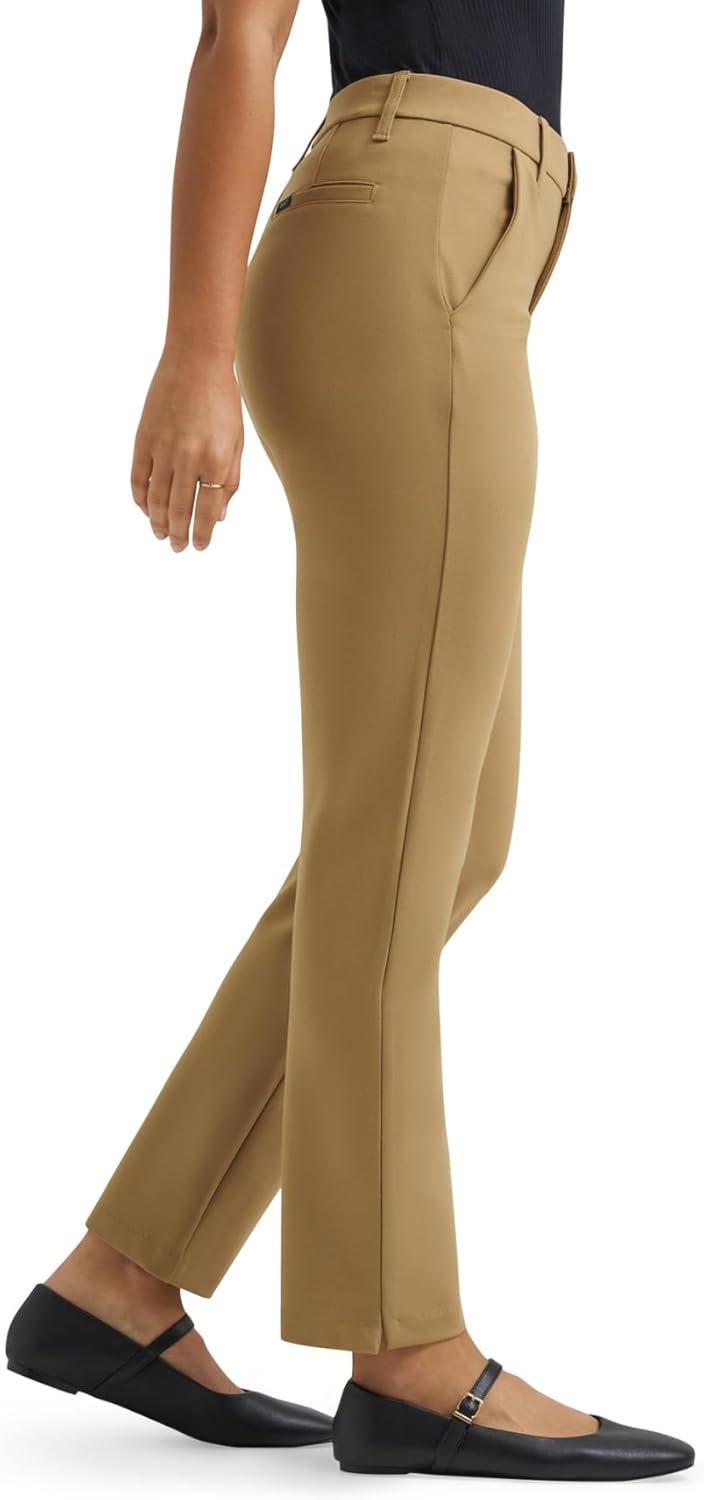 imageLee Womens Ultra Lux Comfort Any Wear Side Vent Ankle PantKhaki