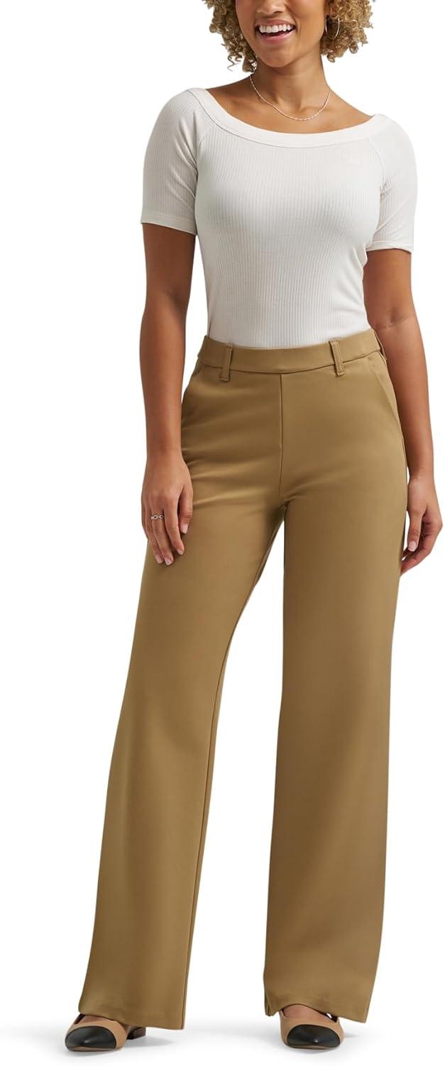 imageLee Womens Ultra Lux Comfort Any Wear Wide Leg PantKhaki