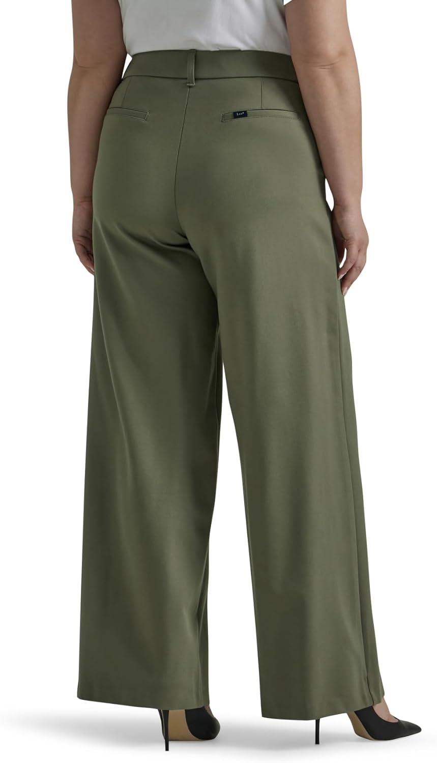 imageLee Womens Ultra Lux Comfort Any Wear Wide Leg PantOlive Grove