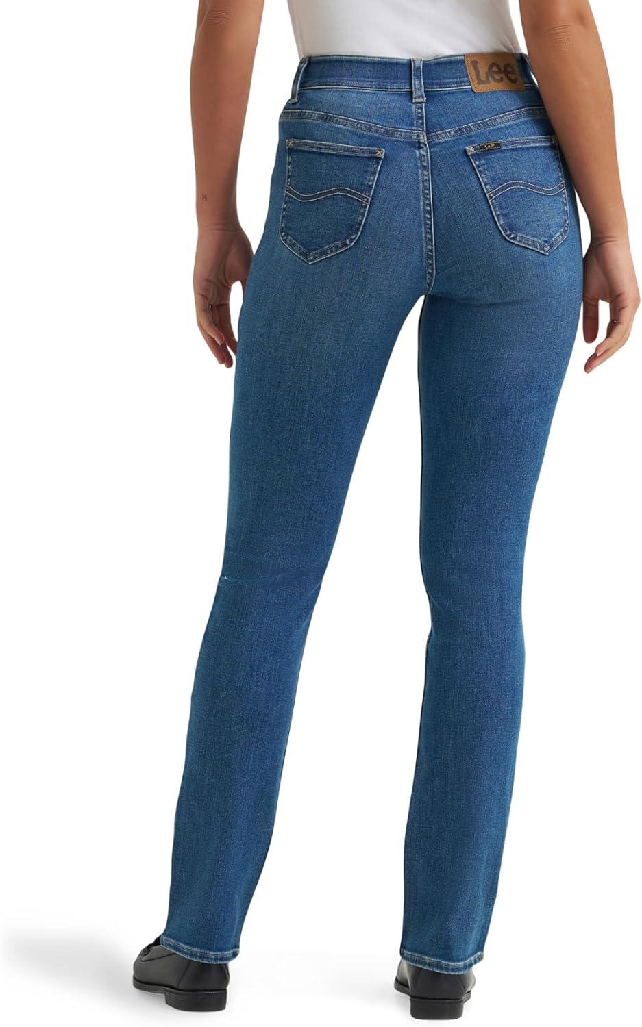 imageLee Womens Ultra Lux Comfort with Flex Motion Straight Leg JeanBlue Strain