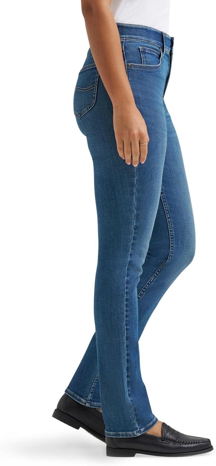 imageLee Womens Ultra Lux Comfort with Flex Motion Straight Leg JeanBlue Strain