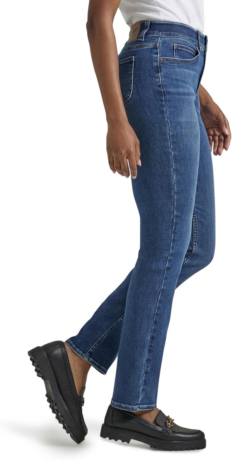 imageLee Womens Ultra Lux Comfort with Flex Motion Straight Leg JeanCobalt Sheen