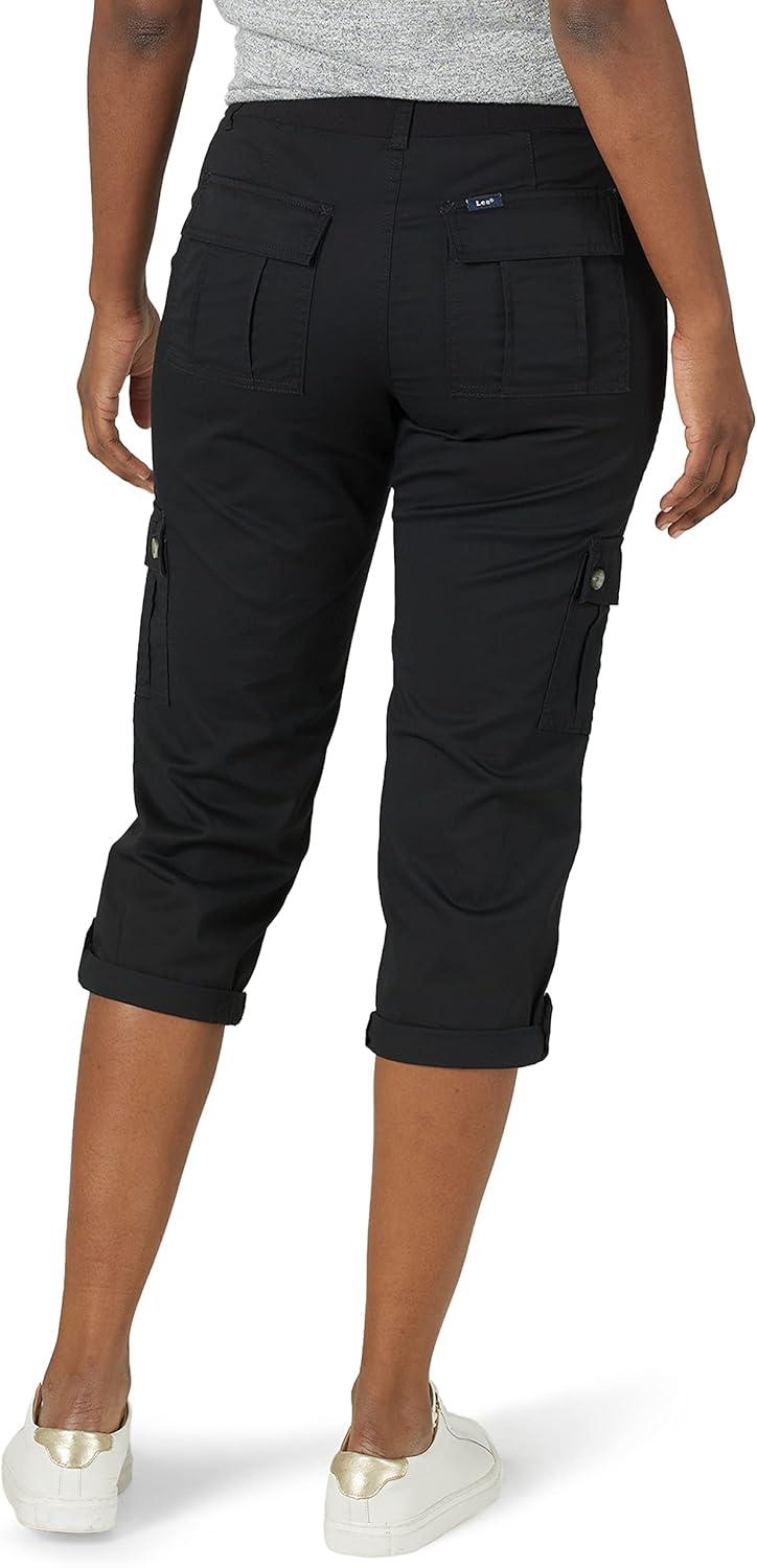 imageLee Womens Ultra Lux Comfort with FlextoGo Cargo Capri PantBlack