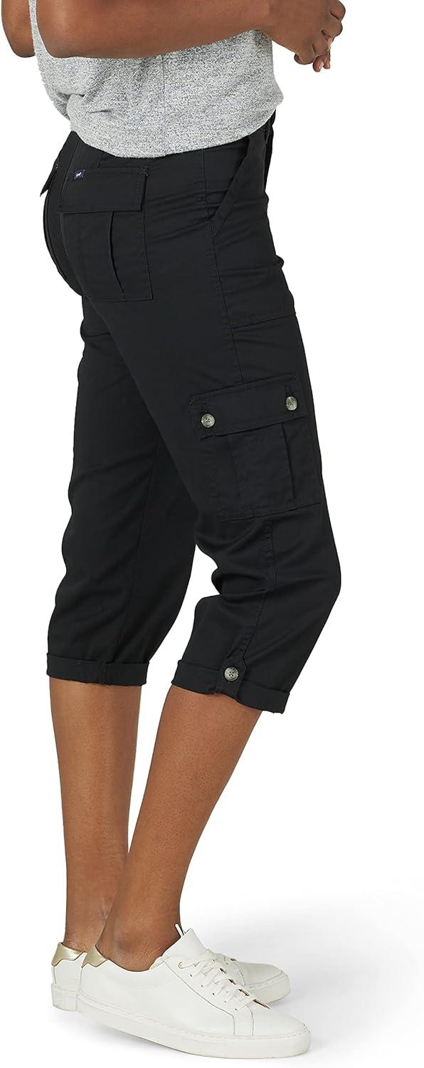 imageLee Womens Ultra Lux Comfort with FlextoGo Cargo Capri PantBlack