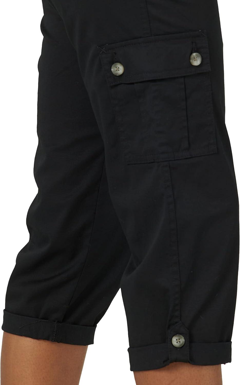 imageLee Womens Ultra Lux Comfort with FlextoGo Cargo Capri PantBlack
