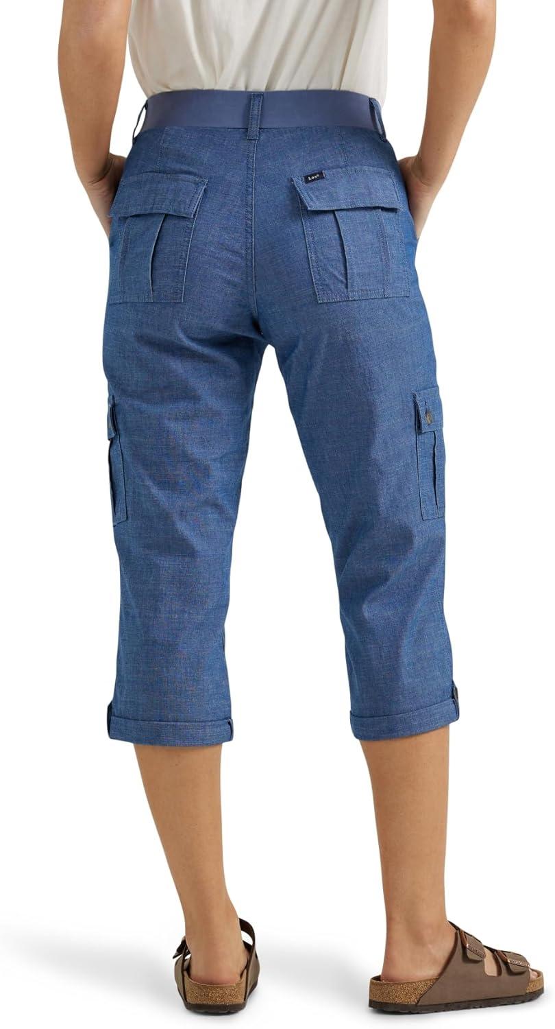imageLee Womens Ultra Lux Comfort with FlextoGo Cargo Capri PantChambray