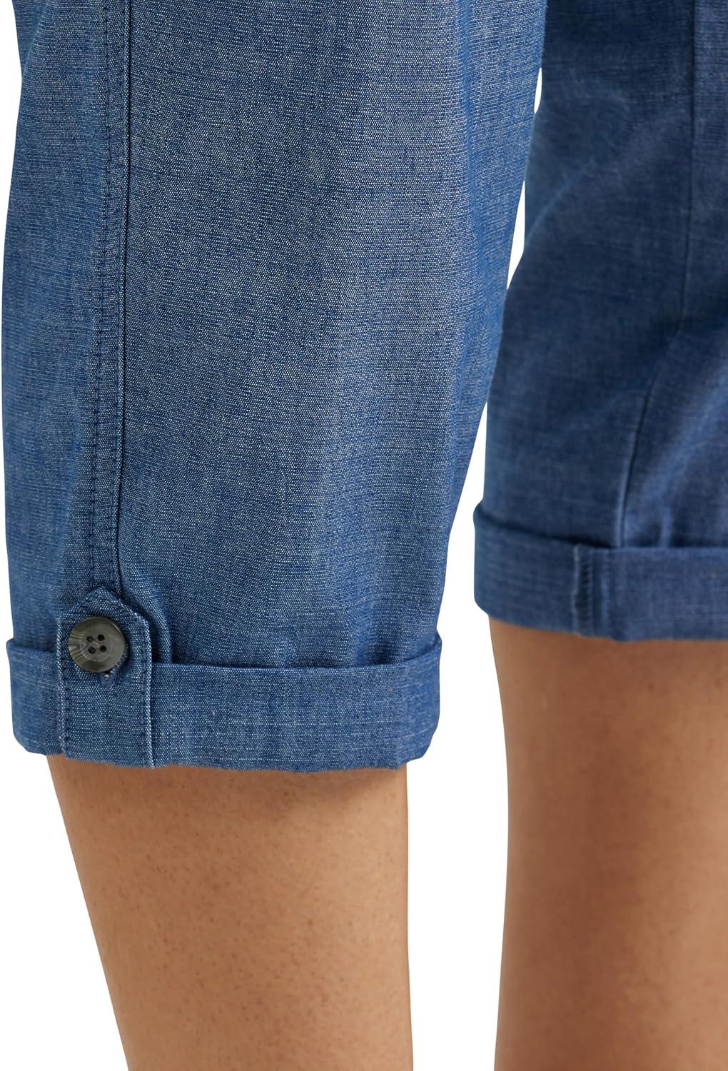 imageLee Womens Ultra Lux Comfort with FlextoGo Cargo Capri PantChambray