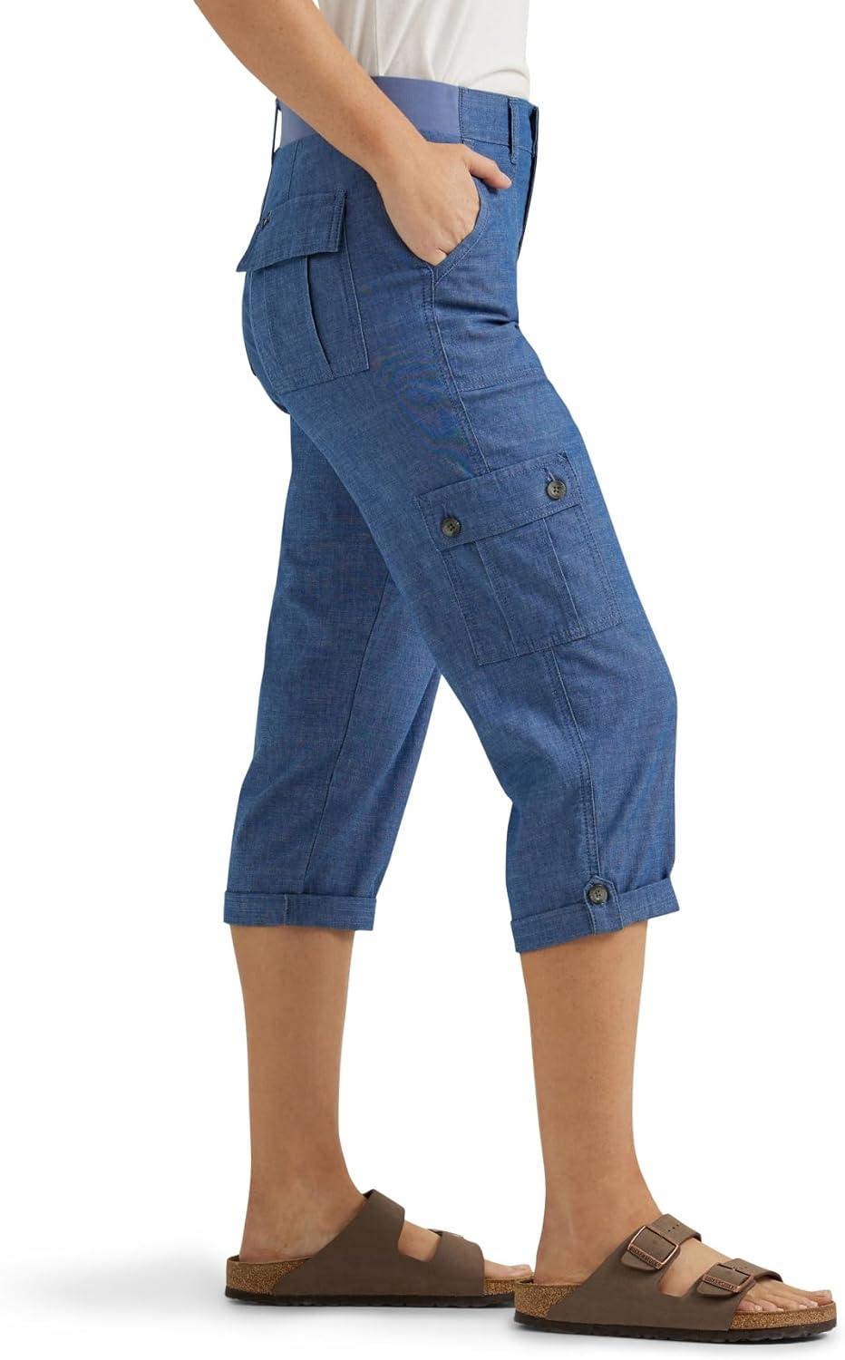 imageLee Womens Ultra Lux Comfort with FlextoGo Cargo Capri PantChambray