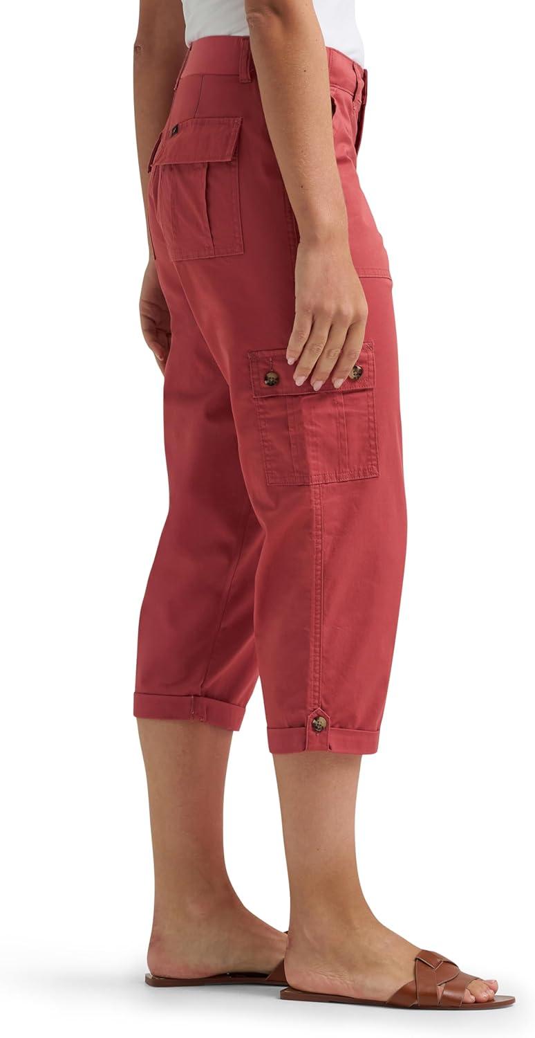 imageLee Womens Ultra Lux Comfort with FlextoGo Cargo Capri PantCinnamon Red