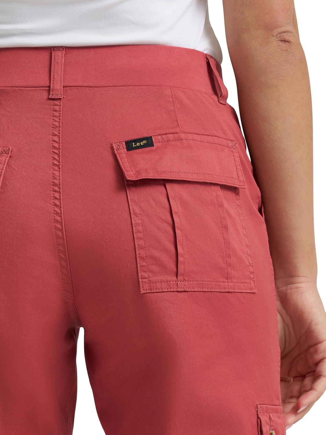 imageLee Womens Ultra Lux Comfort with FlextoGo Cargo Capri PantCinnamon Red