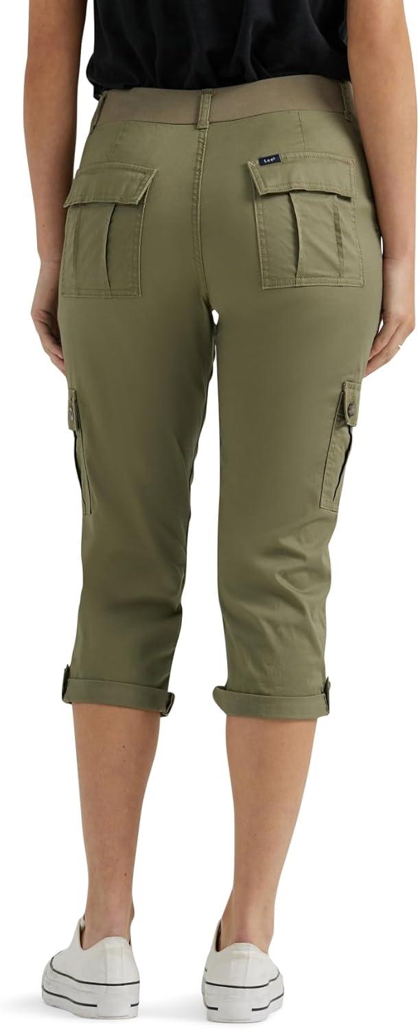 imageLee Womens Ultra Lux Comfort with FlextoGo Cargo Capri PantDeep Lichen Green