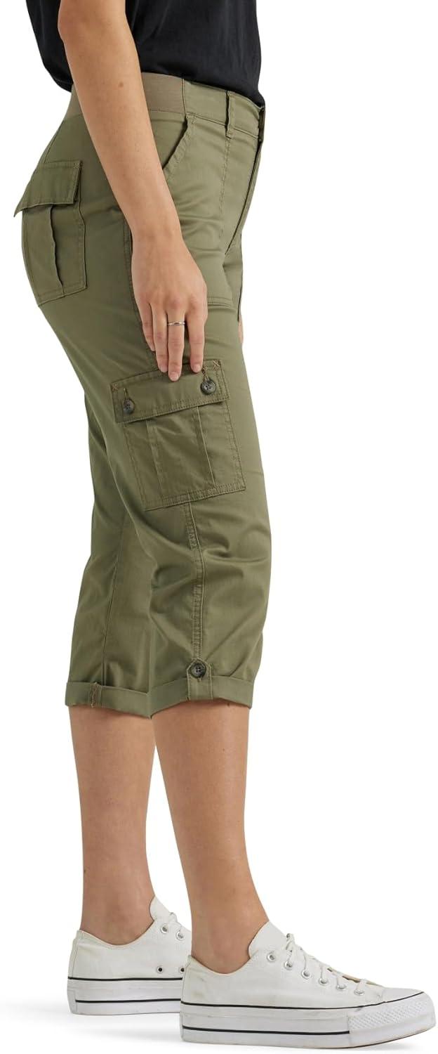 imageLee Womens Ultra Lux Comfort with FlextoGo Cargo Capri PantDeep Lichen Green