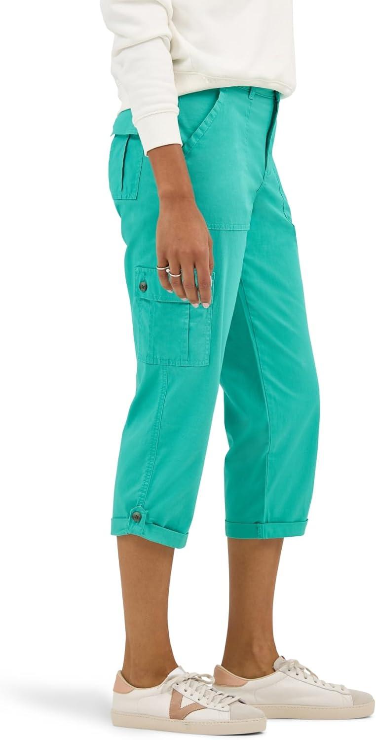 imageLee Womens Ultra Lux Comfort with FlextoGo Cargo Capri PantGrassy Green