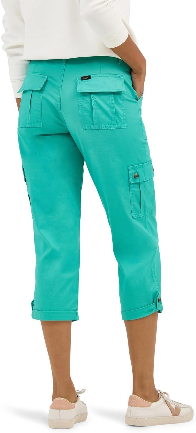 imageLee Womens Ultra Lux Comfort with FlextoGo Cargo Capri PantGrassy Green