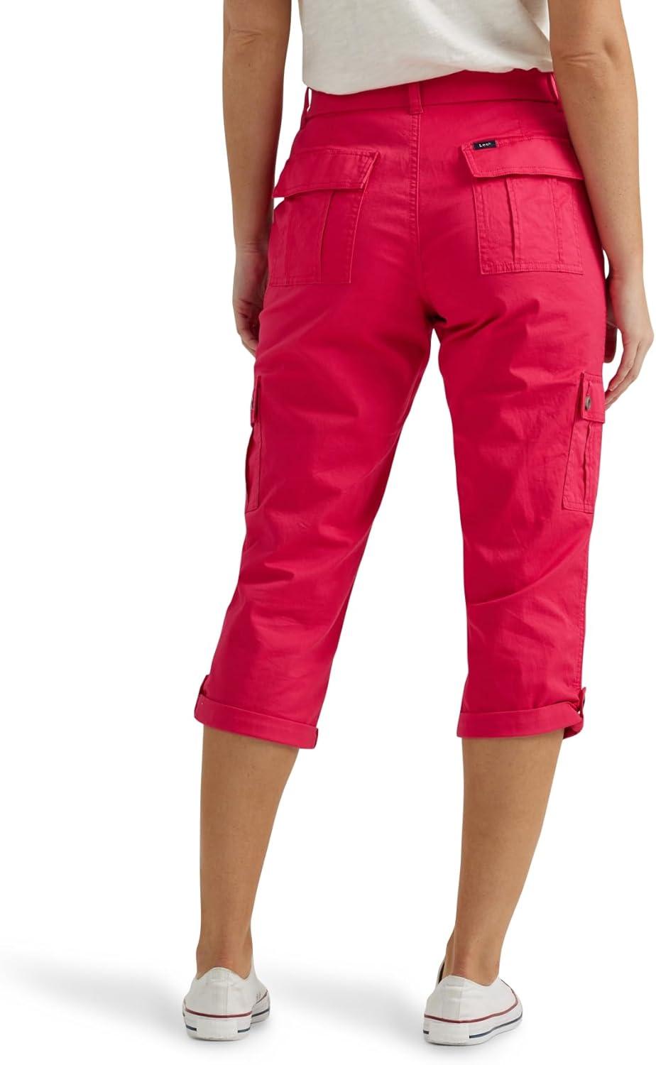 imageLee Womens Ultra Lux Comfort with FlextoGo Cargo Capri PantHot Magenta