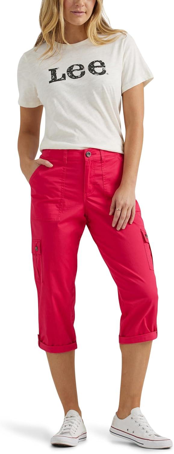 imageLee Womens Ultra Lux Comfort with FlextoGo Cargo Capri PantHot Magenta