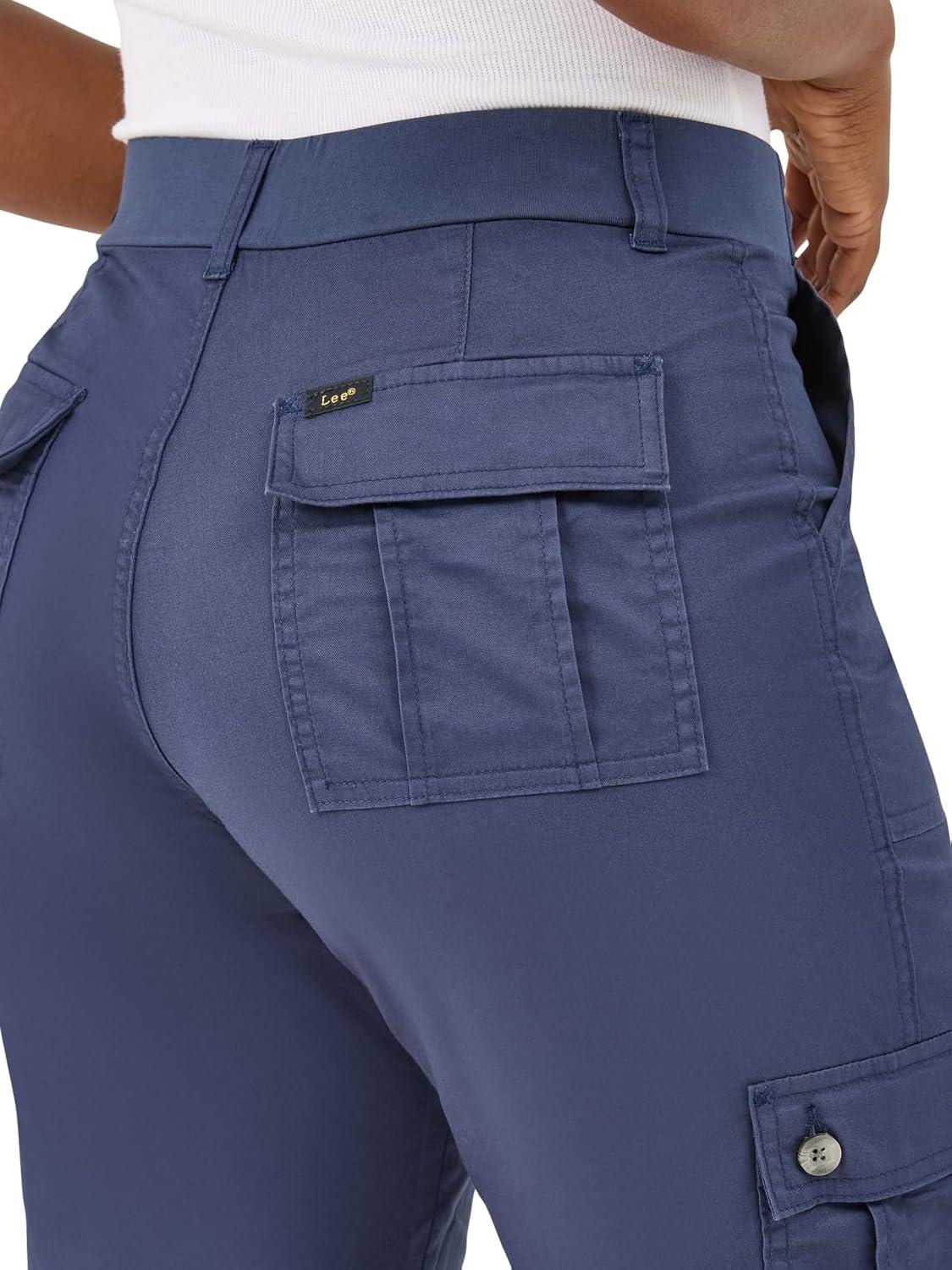 imageLee Womens Ultra Lux Comfort with FlextoGo Cargo Capri PantMood Indigo