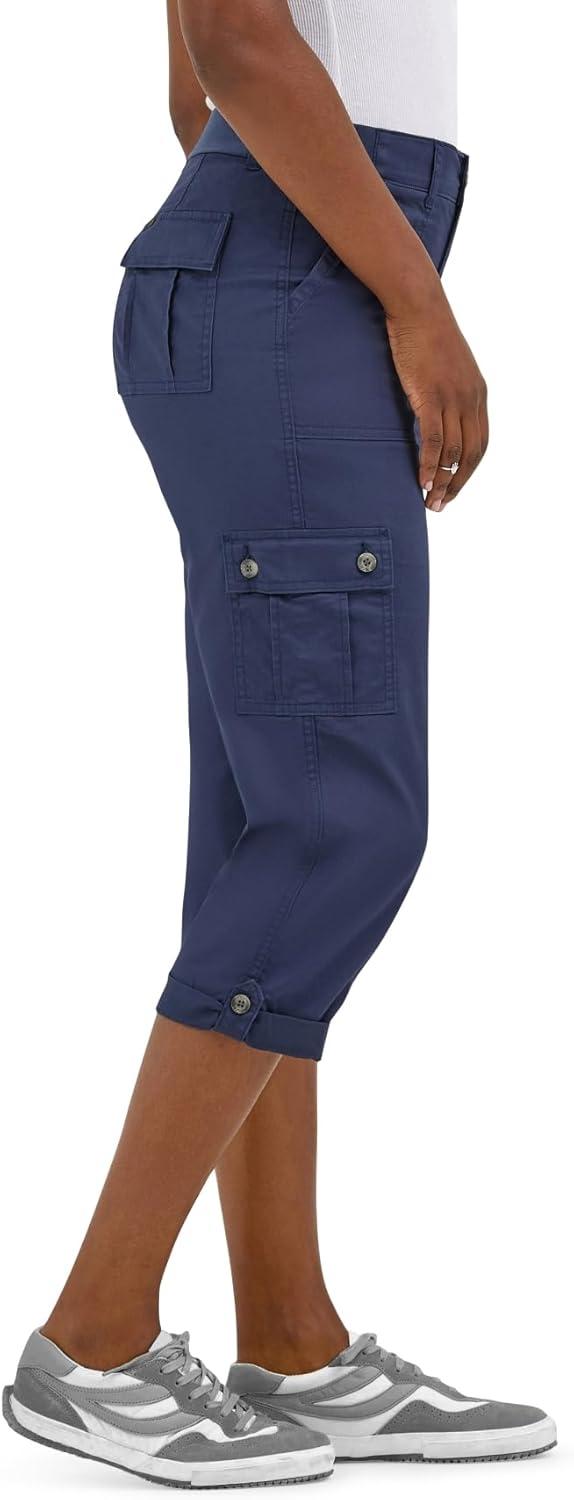 imageLee Womens Ultra Lux Comfort with FlextoGo Cargo Capri PantMood Indigo