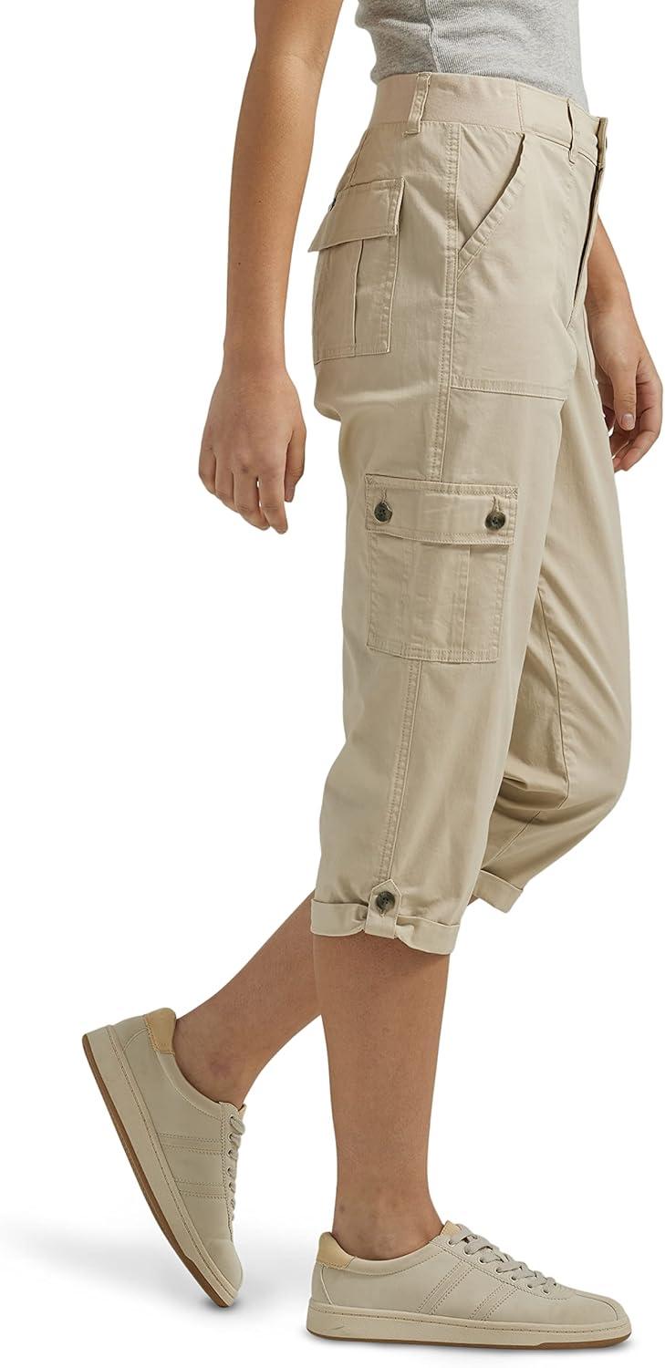 imageLee Womens Ultra Lux Comfort with FlextoGo Cargo Capri PantPioneer Beige