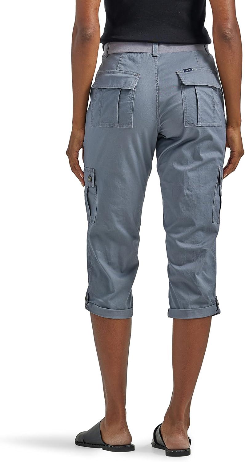 imageLee Womens Ultra Lux Comfort with FlextoGo Cargo Capri PantTech Gray
