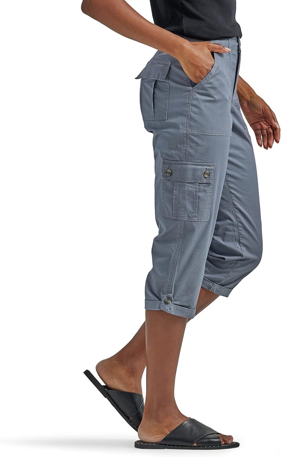 imageLee Womens Ultra Lux Comfort with FlextoGo Cargo Capri PantTech Gray