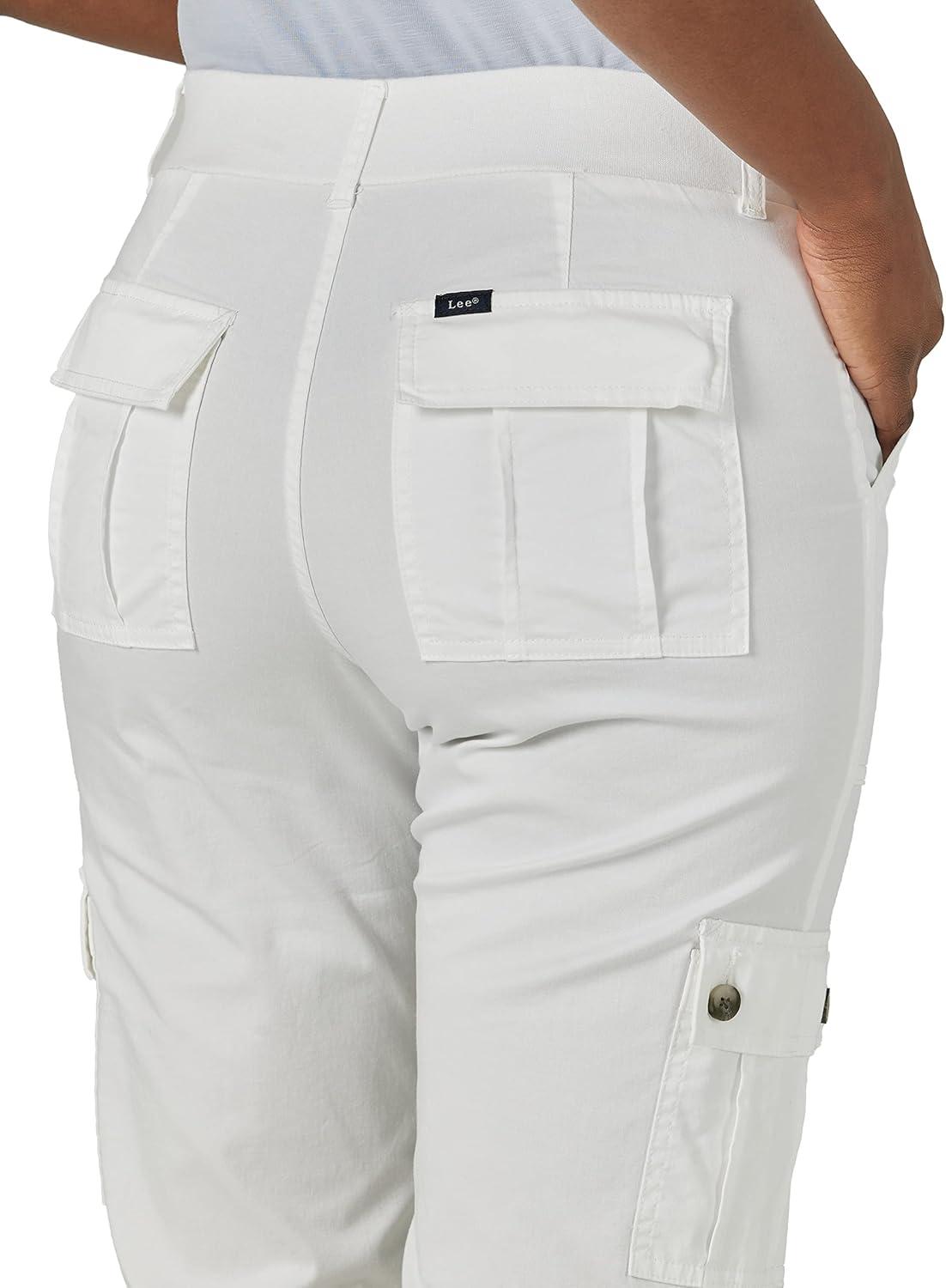 imageLee Womens Ultra Lux Comfort with FlextoGo Cargo Capri PantWhite